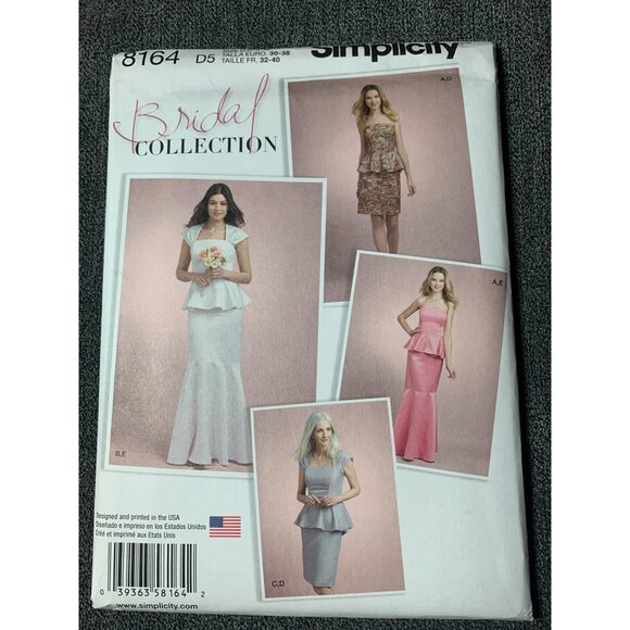 Simplicity Misses Bridal Collection Top Skirt Sewing Pattern sz 4 - 12 8164 - un - Picture 1 of 14